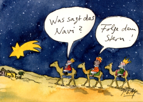 Weihnachtskarte, Was sagt das Navi?
