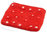 Handgefilztes Täschchen mit Reißverschluss, 14,5 x 11 cm, Punkte, rot