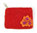 Handgefilztes Täschchen mit Reißverschluss, 11,5 x 8 cm, Blümchen, rot